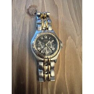 Guess Waterpro Watch Black Dial New Battery Two Tone